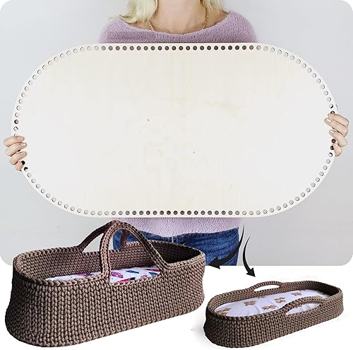YourHobbyTools Sol en bois avec trous de 12 mm pour couffin, fond crocheté pour berceau de bébé, différentes tailles (70 x 40 cm) - Nail Gallerys