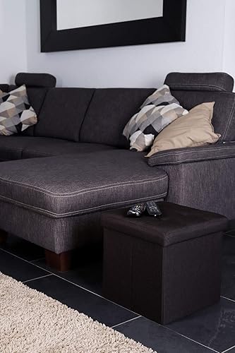 dibea Tabouret Pliable en Lin Cube Coffre de Rangement, 76x38x38 cm Gris - Nail Gallerys