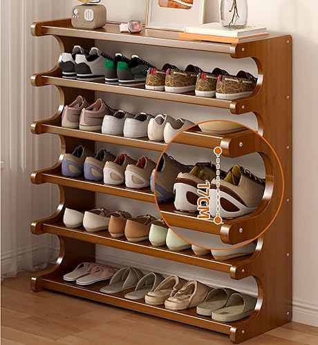 Rangement Chaussure, Étagère à Chaussures en Bambou，Range-Chaussures Vertical et Compact pour Couloir Salon Entrée, Étagère d'angle Peu Encombrante - Nail Gallerys