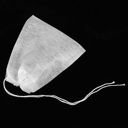 Lot de 100 sachets filtrants jetables non tissés pour thé en vrac, café, thé parfumé, voyage et utilisation à la maison, sûrs et portables avec cordon de serrage 7 x 9 cm - Nail Gallerys