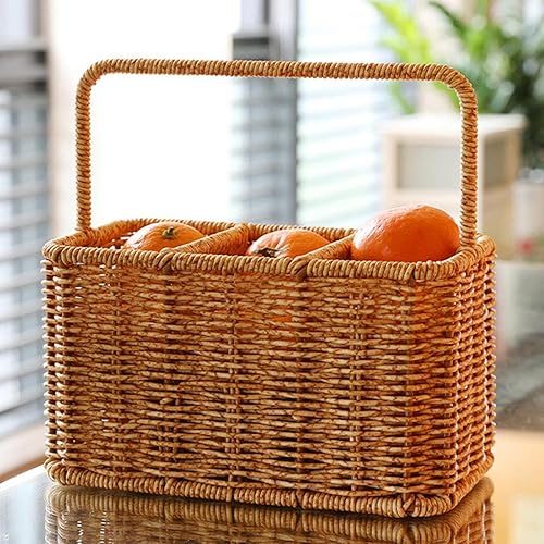 Gralara Plateau à Couverts en Rotin, Organisateur de Tiroir d'ustensiles de Cuisine, Panier de Service en Osier, Plateau Organisateur de Couverts - Nail Gallerys