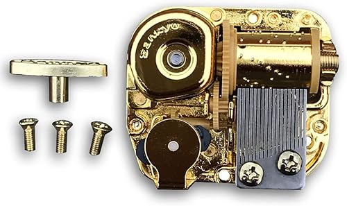 BinkeGG Pièces Détachées de la Boîte à Musique Or Couleur Mécanisme de Musique Sankyo DIY (60 mélodies en option) (What a Wonderful World) - Nail Gallerys