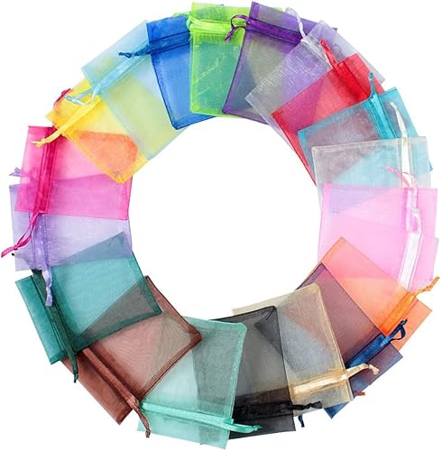 ZESLIV Lot de 100 grandes pochettes cadeaux en organza avec cordon de serrage - 17 x 23 cm - Noir - Nail Gallerys