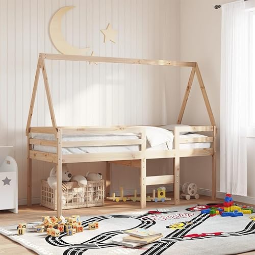 vidaXL Toit de lit pour Enfants 209x85,5x88 cm Bois de pin Massif, Toit de lit, baldaquin de lit pour Enfant, Toit pour lit d'enfant - Nail Gallerys