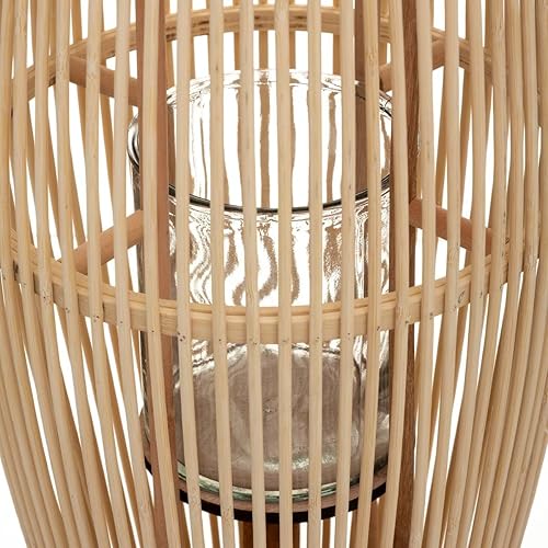 Atmosphera - Lanterne Fit - Bambou et Verre H72 cm - Nail Gallerys