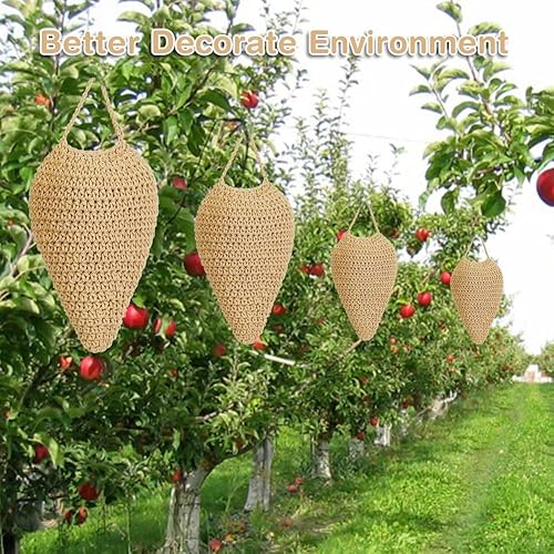 Pinafresa Lot de 2 Grands Nids de Guêpes au Crochet à Suspendre, Faux Nid de Guêpes, Leurre à Suspendre, Dissuasion des Guêpes - Nail Gallerys