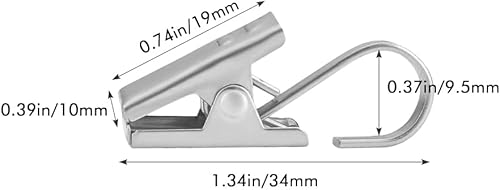 Lot de 100 pinces à rideaux en acier inoxydable - Petites pinces à rideaux - En métal - Pour rail de rideau, rideau de douche, rideau de porte - Nail Gallerys