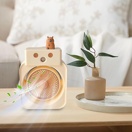 Pulvérisateur d'eau - Ventilateur portable avec brume de pulvérisation et 3 niveaux - Chargement USB - Humidificateur d'air pour voiture, jardin, salle de sport, salle de bain, atelier, école, cuisine - Nail Gallerys