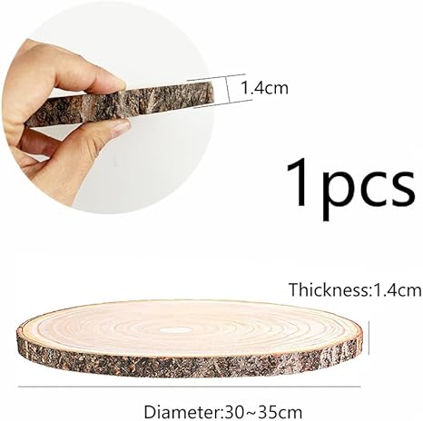 HERZONE 30~35cm en bois Paulownia pour bricolage, panneaux de bois polis, ronds, en bois de paulownia naturel (1) - Nail Gallerys