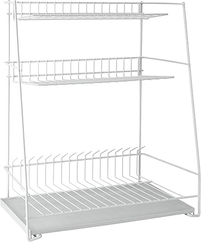 Metaltex 32434414080 ATOLL Egouttoir avec 3 Niveaux Fil plastifié LDPE Blanc42 x 22 x 50 cm - Nail Gallerys