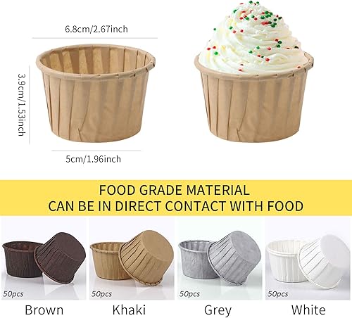 Hibisaws Caissettes Cupcake, 200 Caissettes Muffins Papier Résistant à L'huile pour Cupcakes et Muffins - Nail Gallerys