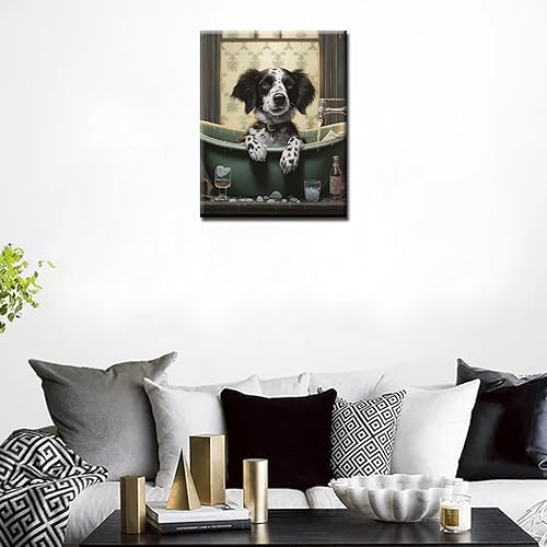 Kit de peinture par numéro pour adultes, animaux de salle de bain, chat, bain, kit de peinture acrylique à faire soi-même pour décoration murale d'intérieur, chambre à coucher, 40,6 x 50,8 cm (cadre à - Nail Gallerys