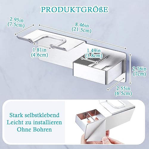 Porte Seche Cheveux Mural, Support Seche Cheveux Mural, Porte Seche Cheveux Sans Percage, Support de Sèche Cheveux et de Lisseur en Acier Inoxydable, Porte seche cheveux et lisseur pour Hôtel, Bains - Nail Gallerys