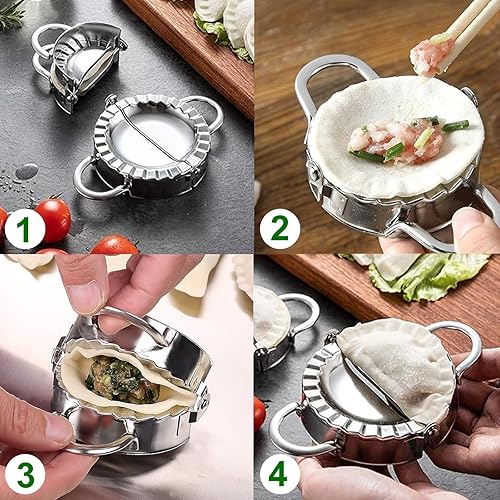 2 Pièces Moule à Boulette Acier Inoxydable, Moule a Ravioli Acier Inoxydable Ravioli, Ravioli Cutter Kit Ravioli, Accessoires de Cuisine Ravioli Cutter, pour Emballage, Pâtisserie, Ravioli Cutter Kit - Nail Gallerys