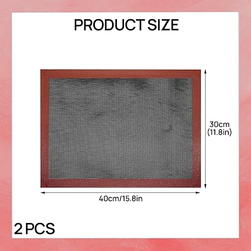 keyxer 2 pièces tapis de cuisson en silicone 40 x 30 cm, tapis de cuisson réutilisable en silicone avec revêtement antiadhésif, tapis de cuisson antidérapant, tapis de cuisson en silicone - Nail Gallerys