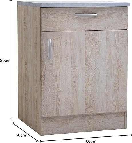 Demeyere - Native A4 - Meuble Bas Dim: 60 x 60 x 85 H cm Col: Chêne Mat: Panneau aggloméré. - Nail Gallerys