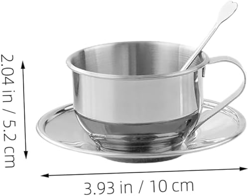 BESTonZON 1 Ensemble Ensemble Tasse à café et Soucoupe Tasse à café de Style européen Tasse à café et Assiette Tasses avec soucoupes Tasse à thé Acier Inoxydable Doré - Nail Gallerys