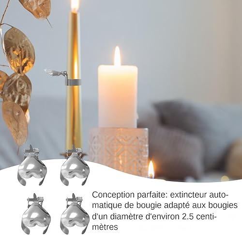 Extincteur automatique de bougie, bouchon de bougie automatique - 4X éteignoir automatique de flamme de mèche | Extincteur de mèche de bougie décoratif, anneau d'extincteur automatique de bougie pour - Nail Gallerys
