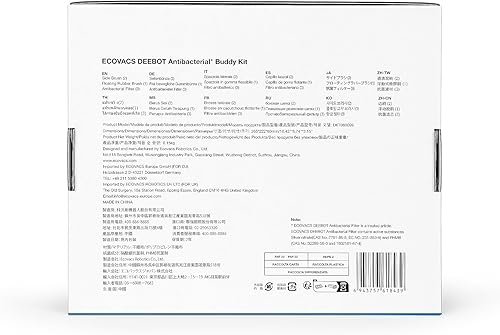 ECOVACS Kit d'entretien pour DEEBOT X2 Omni/ X2 Combo, 1*Brosse Principale (Caoutchouc), 2*Brosse latérales (Noire), 3*Filtres antibactériens, Accessoire d'origine - Nail Gallerys