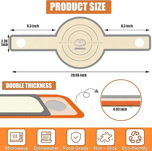 Lot de 2 élingues à pain en silicone pour cocotte - Antiadhésifs et sans odeur - Antidérapants et réutilisables - Avec long manche - Fournitures de cuisson essentielles au levain (gris) - Nail Gallerys