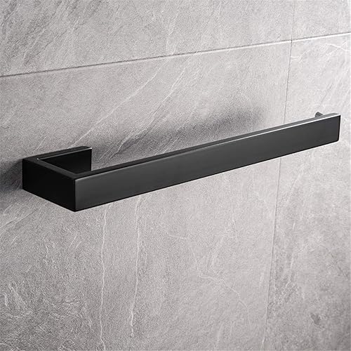 Flybath Porte Serviette Salle de Bain SUS 304 Acier Inoxydable Cuisine Long Anneau Serviette Ouvert Mural 35 CM, Noir Mat - Nail Gallerys