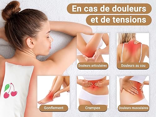 ZOLLNER24 Coussin pour noyau de cerise, 20x53 cm, housse en coton, beige - Nail Gallerys