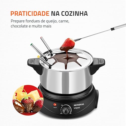Fondue ELECTRICA MONDIAL INOX FD02 1500W 1.5L - Nail Gallerys