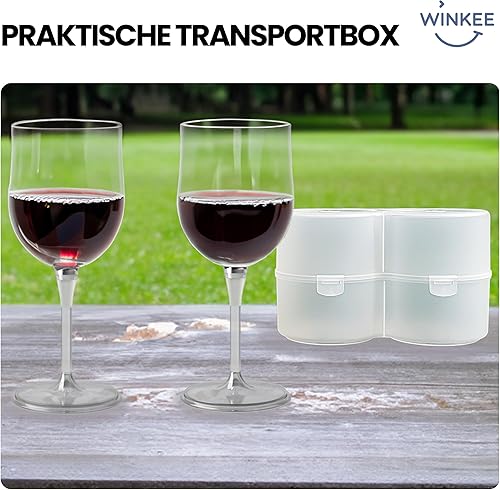Winkee - Verres à vin 2 pièces à emporter | Verre à vin compact pour toutes les occasions | gobelets à vin | Verres de camping magnétiques | Cadeau pour Noël | Qualité supérieure - Nail Gallerys