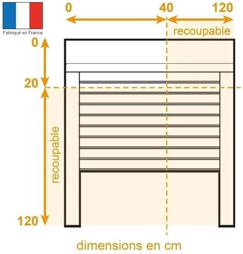 Volet roulant recoupable - PVC - Manuel a sangle - L 100 x H 120 cm - Nail Gallerys