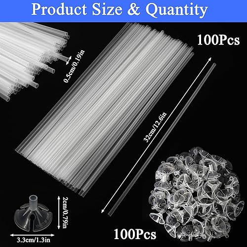 RAFIYU 100 Pièce Tige Pour Ballon Porte Ballon Ballons Réutilisables en Plastique Pour décoration d'anniversaire, Mariage, Anniversaire, Articles De Fête (Transparent) - Nail Gallerys