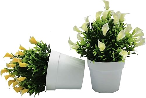 Fycooler Fleurs Artificielles de Lys Calla en Pot - 3pcs Calla Lillies Fleurs Artificielles Plantes de Verdure,Artificiel Calla Lily Décor à la Maison Mariage,Bureau,Arrangements Floraux Bricolage - Nail Gallerys