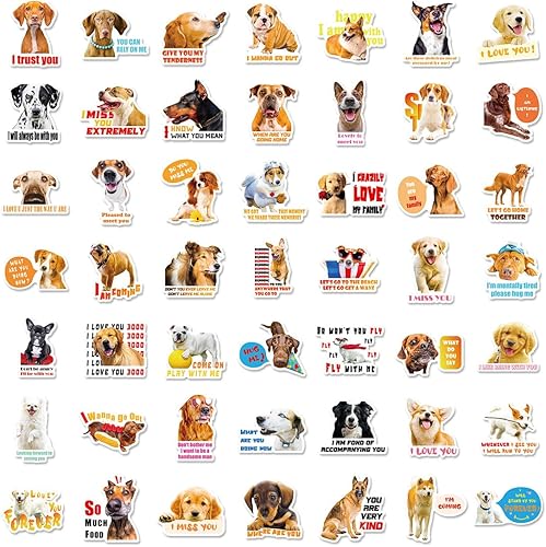 Lot de 100 Stickers, Autocollants Amusants en vinyle imperméable pour les amoureux des chien, bouteille d'eau, scrapbooking, téléphone, cadeau pour adultes, enfants, adolescents (Forme de Chien) - Nail Gallerys