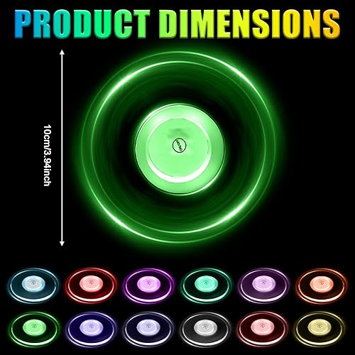 Asfrode Lot de 12 dessous de verre lumineux à LED multicolores en acrylique - Ronds et lumineux - Pour verres, bouteilles, fêtes, mariages, bars, Noël, pub - Nail Gallerys