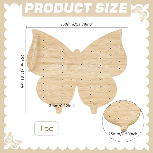 FINGERINSPIRE Support de Brochettes de Nourriture en Bambou en Forme de Papillon Support de Brochettes de Fruits 70 Trou Présentoir de Sucettes Couleur Blé Support D'Affichage de Nourriture en Bois - Nail Gallerys