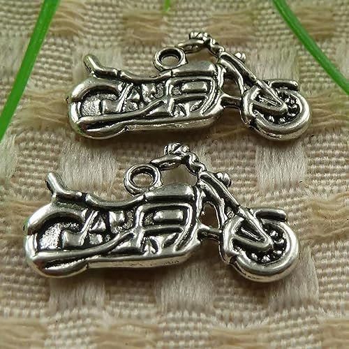 Lot de 135 pendentifs Moto en Argent tibétain, 25 x 14 mm, S4279, pour la Fabrication de Bijoux - Nail Gallerys