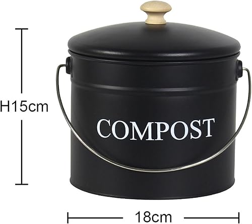 TAIZhiChen Comptoir de comptoir de Compost Compteur conteneur intérieur innovant pour la ferraille et Le Recyclage des déchets Seau de Compost, Noir - Nail Gallerys