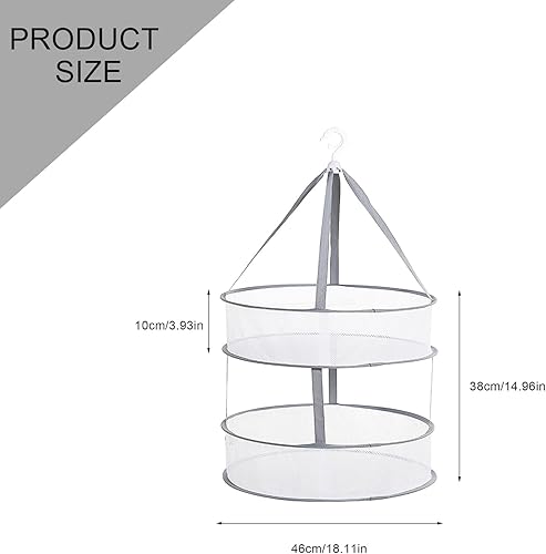 MUNTEA Filet de Séchage Linge, Rotation à 360° Filet de Séchage Suspendu, Suspension Filet de Sechage, Double Couche Filet de Séchage Pliable, pour Sécher Vêtements, Fleurs et éPices - Nail Gallerys