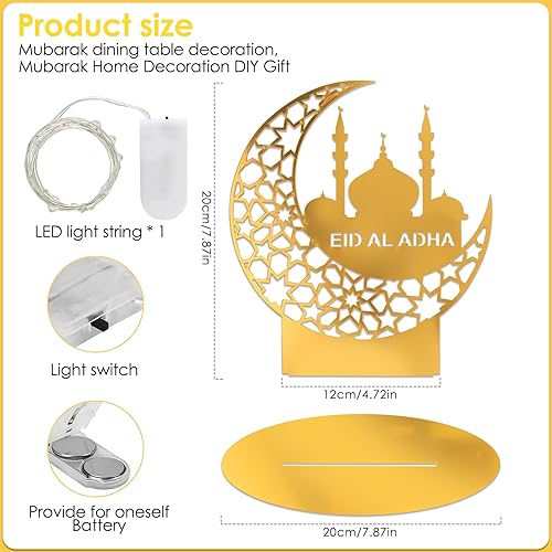 Lhdfyqt Ramadan Veilleuse, Acrylique Eid Mubarak LED Décoration, Lampe de Ramadan à Faire Soi-Même, Décorations de l'Aïd Mubarak, Eid Ramadan Festival Décoration Veilleuse - Nail Gallerys