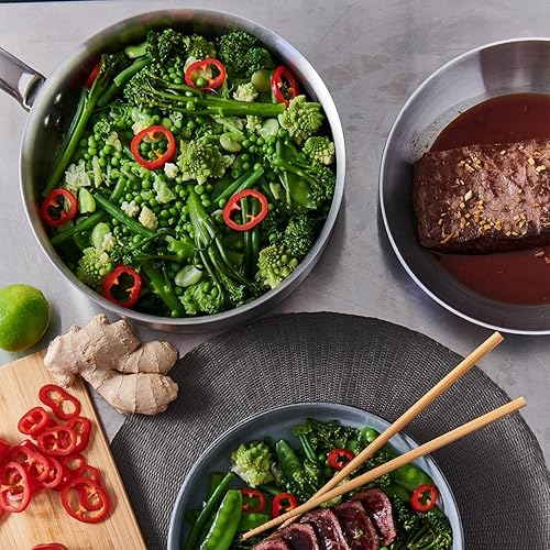 De Buyer - Sauteuse à bords droits en inox 3 couches ALCHIMY - 28 cm - Fabriquée en France, Sans PFAS, Maîtrise de la Cuisson, Inox 18/10, Tous Feux + Four, Finition Poli Brossé - Nail Gallerys