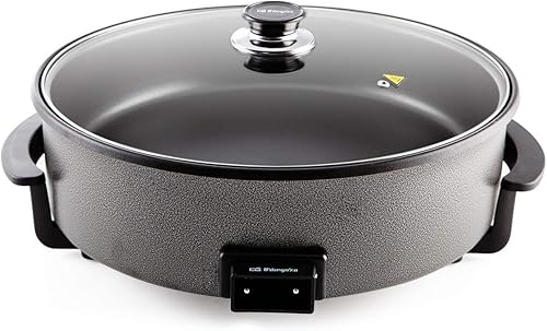 Orbegozo PZ 8100 - Cocotte électrique avec couvercle en verre, revêtement antiadhésif, thermostat réglable, diamètre de 40 cm, 1500 W - Nail Gallerys
