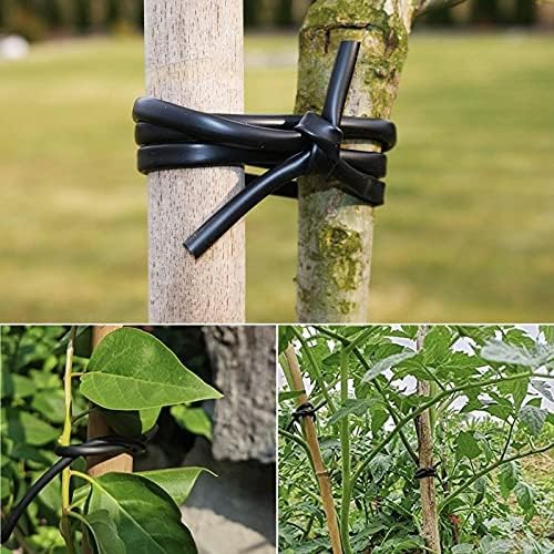 MINSHUXI 100m *3 mm Lien Tube Creux Lien Souple Cordon Creux Fil de Jardin avec Filet Pratique pour Attacher des Branches des Arbres et des Plant (Noir) - Nail Gallerys