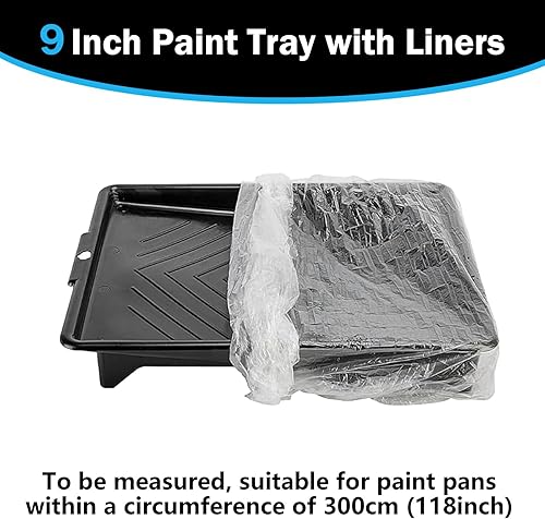 doublures de Plateau de Peinture, Lot de 30 revêtements jetables pour bac à Peinture de 9 in, Grand Plateau de Peintre, Plateau de Peinture jetable, Plateau de Peinture Transparent - Nail Gallerys