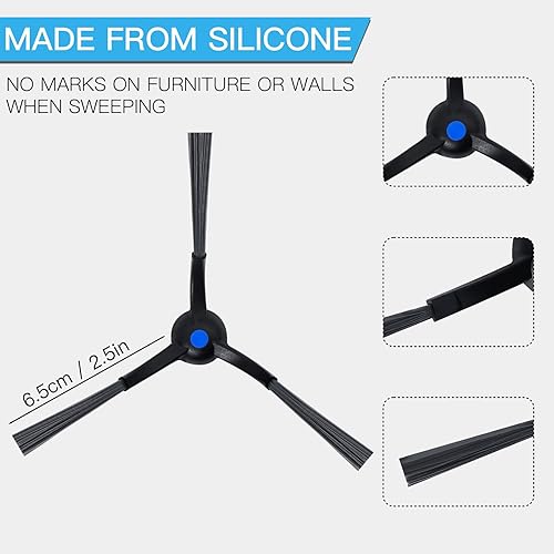 Fixbetter Brosse latérale pour aspirateur Ecovacs Deebot T50 Pro Omni/T50 Max PRO OMNI/T50 Omni/X8 PRO OMNI/X8 Omni - Pièce de rechange - 6 brosses latérales - Nail Gallerys