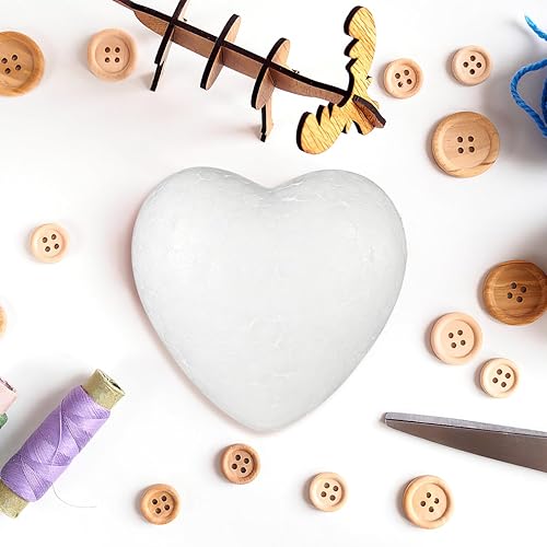 JEWEDECO Lot de 3 boules en polystyrène en forme de cœur de 10 cm pour projets de bricolage, décoration de Saint-Valentin et décoration de mariage, cœurs à créer et décorer - Nail Gallerys