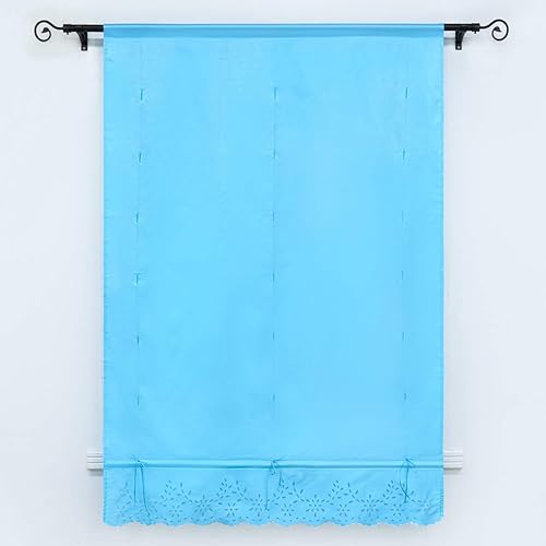 Joyswahl Store Romain Semi-Transparent Passe Tringle sans Percage Carmen Découpé au Laser Décor de Fenêtre 1 Pièce Blanc LxH 60x150cm - Nail Gallerys