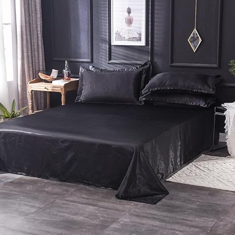 KYKHT Drap de Lit Satin de Soie - Doux Confort Premium Hôtel 1 Pièce Literie Housse de Matelas (Uniquement) - 230x250cm - Nail Gallerys