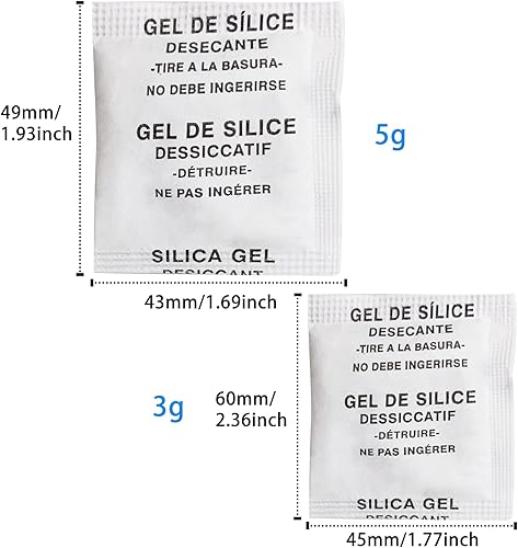 60 Sachets Anti Humidite 5g par Sachet Gel de Silice Anti Humidité,Déshydratant en Gel de Silice Absorbant l'humidité pour la Nourriture, Chaussures, Appareils Photo, Vêtements,Placard - Nail Gallerys