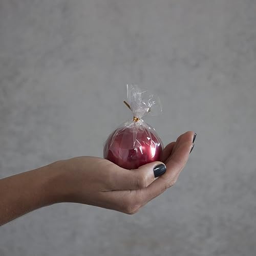 Bougie sphérique - Diamètre : 60 mm - Rouge métallique - Nail Gallerys