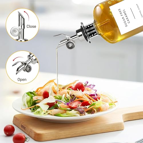 BBWELL 2pcs Bouteille Huile Olive,Distributeur d'huile 500ml,Bouteille d'huile et Vinaigre pour la Cuisine,Bouteille D'huile en Verre,Distributeur Automatique D'huile et de Vinaigre - Nail Gallerys