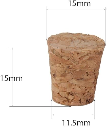 Lot de 10 bouchons coniques en bois pour bouteilles et bocaux 15 x 11 x 15 mm - Nail Gallerys